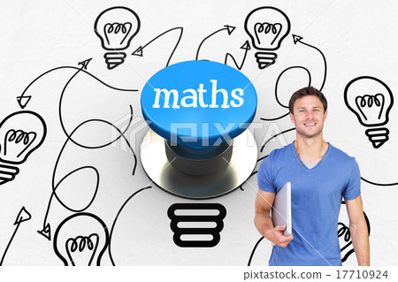 Maths against blue push button Maths against blue push button 17710924