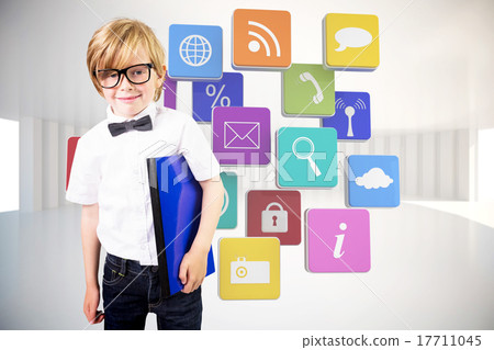 Composite image of cute pupil holding book Composite image of cute pupil holding book 17711045