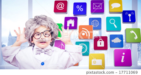 Composite image of cute pupil dressed as scientist Composite image of cute pupil dressed as scientist 17711069