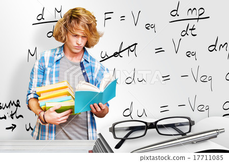 Composite image of student reading 17711085