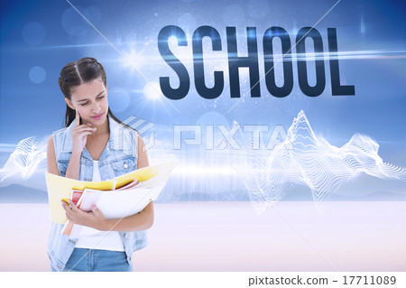 School against energy design over landscape School against energy design over landscape 17711089