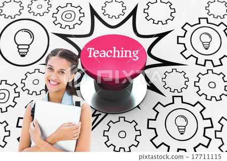 Teaching against pink push button 17711115