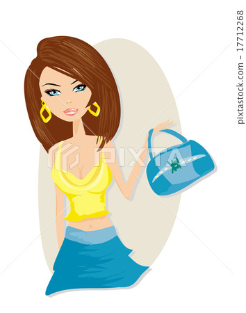 Cute girl with bag 17712268