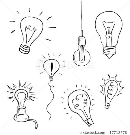 Vector Light Bulb Set, sketchy design 17712778