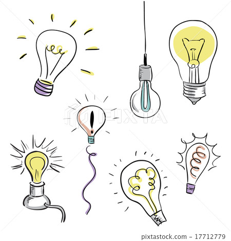 Vector Light Bulb Set, sketchy design Vector Light Bulb Set, sketchy design 17712779