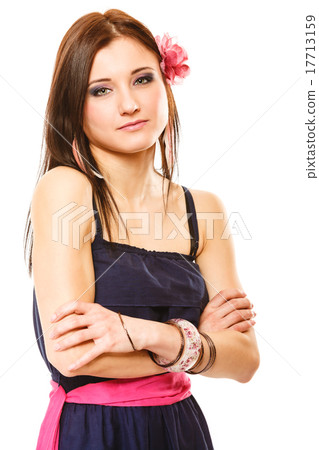 Portrait of beautiful girl in summer style Portrait of beautiful girl in summer style 17713159