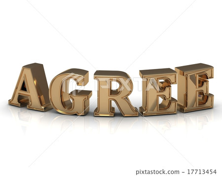 AGREE - inscription of bright gold letters - Stock Illustration ...