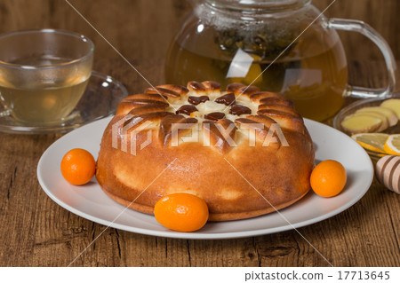 Casserole of cottage cheese with tea 17713645