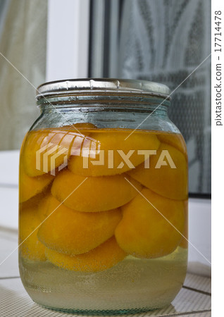 Homemade cooked apricot compote in the glass jar 17714478
