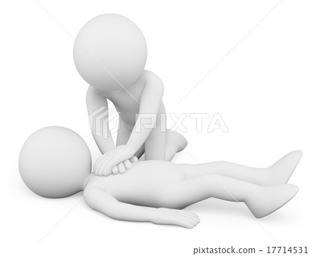 3D white people. Cardiopulmonary resuscitation.CPR 17714531