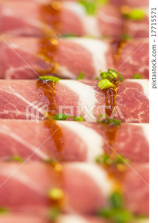 Beef slices on white plate korean grilled menu.DOF 17715571