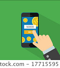 Phone in hand for buy, vector flat 17715595