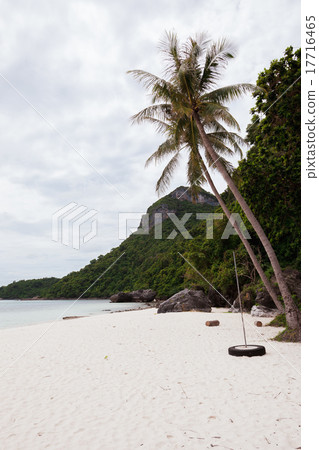 Beach on tropical island. Clear blue water, sand Beach on tropical island. Clear blue water, sand 17716465