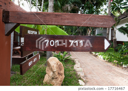 signboard on the beach at hotel, Koh Samui signboard on the beach at hotel, Koh Samui 17716467