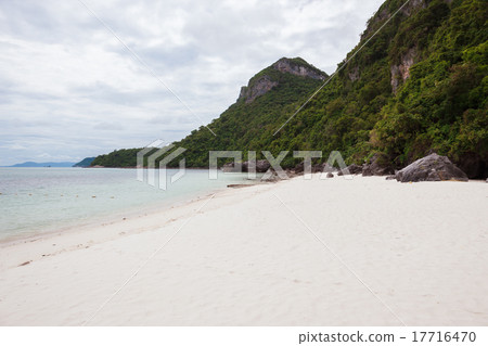Beach on tropical island. Clear blue water, sand Beach on tropical island. Clear blue water, sand 17716470