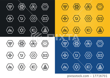 Outline vector UI technology icons set 17716701