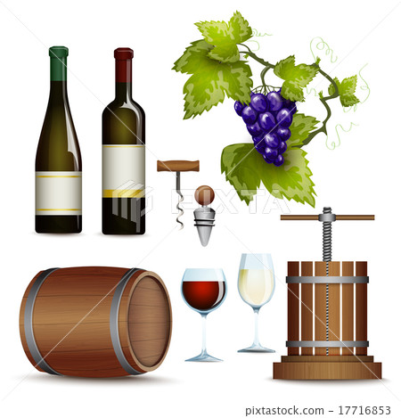 Wine icons collection flat Wine icons collection flat 17716853