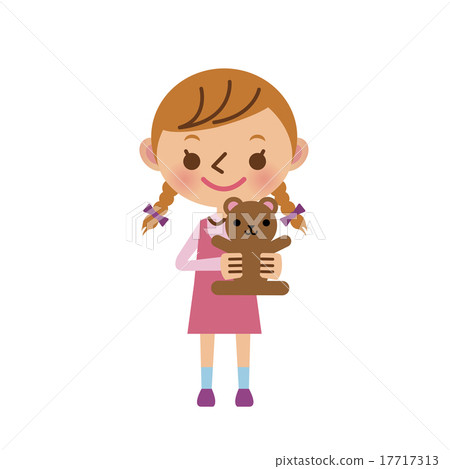 A girl with a stuffed animal A girl with a stuffed animal 17717313