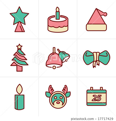 Icons Style Icons set Christmas, Vector Design 17717429