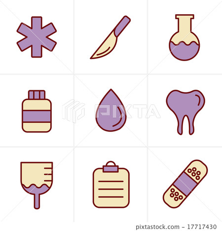 Icons Style  Medical icons vector set 17717430