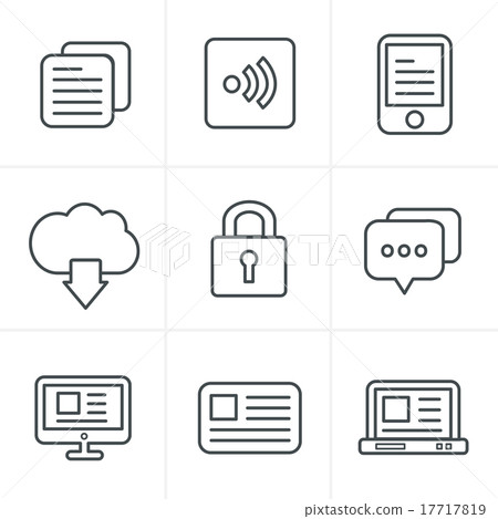 Line Icons Style  Website Icons Set, Vector Design 17717819