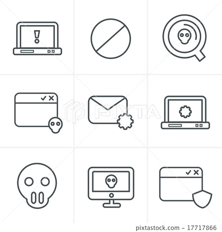 Line Icons Style  Digital criminal 17717866
