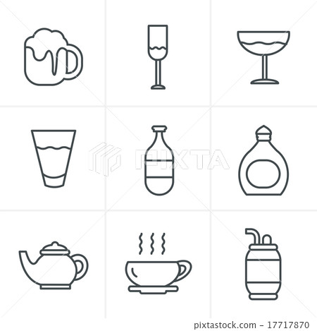 Line Icons Style Beverage icons 17717870