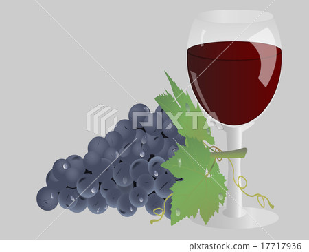 glass of wine and grapes glass of wine and grapes 17717936