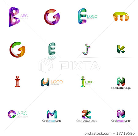 Set of colorful abstract letter corporate logos - Stock Illustration ...