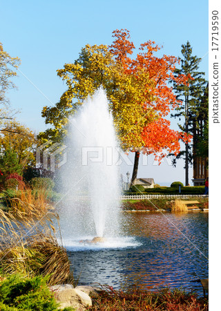 The fountain and rainbow in Mezhigirya, Ukraine The fountain and rainbow in Mezhigirya, Ukraine 17719590