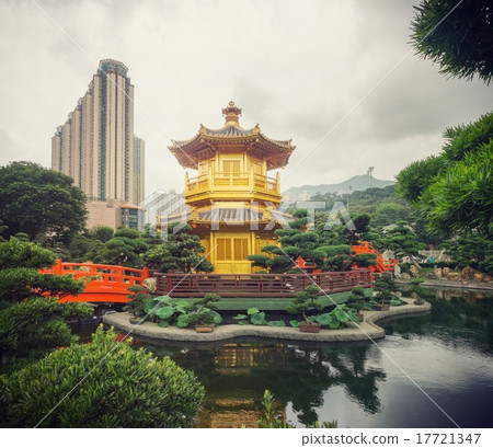 Golden pagoda inside Hong Kong Nan lian garden Golden pagoda inside Hong Kong Nan lian garden 17721347