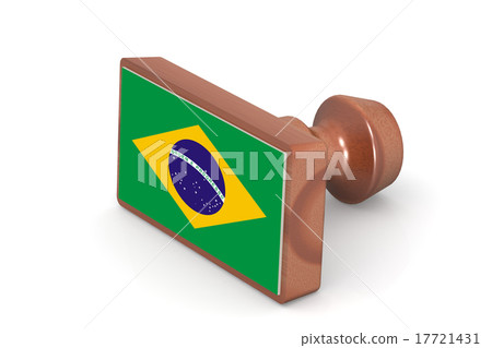 Wooden stamp with Brazil flag Wooden stamp with Brazil flag 17721431