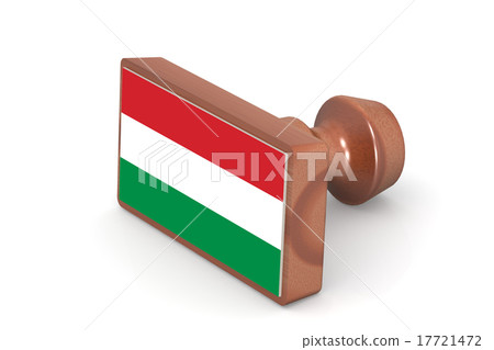 Wooden stamp with Hungary flag Wooden stamp with Hungary flag 17721472