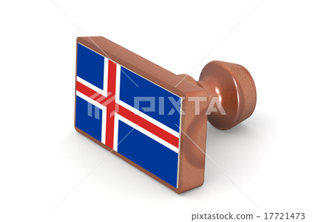 Wooden stamp with Iceland flag Wooden stamp with Iceland flag 17721473