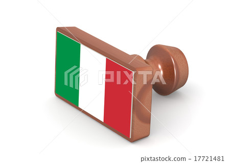 Wooden stamp with Italy flag Wooden stamp with Italy flag 17721481