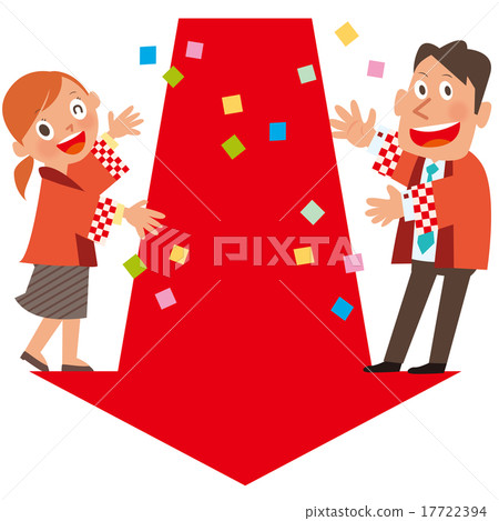 Two red-haired men and women clerks and arrows _ Confetti 17722394