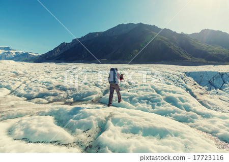 Hiker on glacier Hiker on glacier 17723116