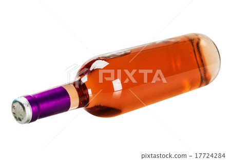 bottle with pink wine isolated on white background 17724284