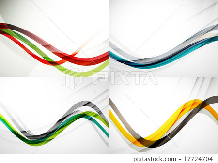 Set of abstract backgrounds. Curve wave lines with 17724704