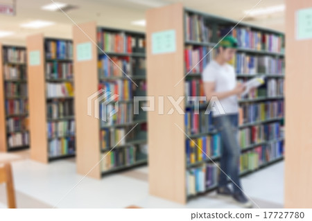 library blur background with student and bookshelf library blur background with student and bookshelf 17727780