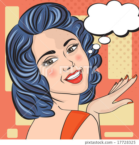 Pop Art illustration of woman with speech bubble Pop Art illustration of woman with speech bubble 17728325