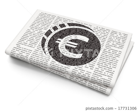 Banking concept: Euro Coin on Newspaper background Banking concept: Euro Coin on Newspaper background 17731306