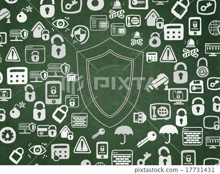 Privacy concept: Shield on School Board background 17731431