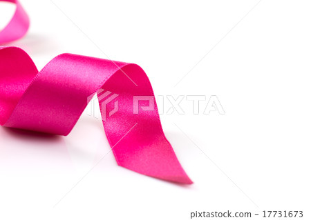 Pink awareness ribbon with trail on white backgrou Pink awareness ribbon with trail on white backgrou 17731673