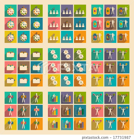 Flat with shadow concept stylish business icons - Stock Illustration ...