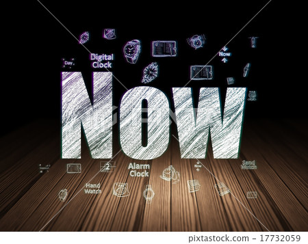 Timeline concept: Now in grunge dark room Timeline concept: Now in grunge dark room 17732059