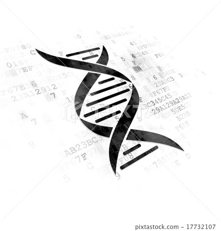 Medicine concept: DNA on Digital background 17732107