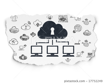 Cloud computing concept: Cloud Network on Torn Cloud computing concept: Cloud Network on Torn 17732249