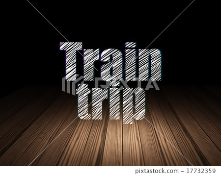 Vacation concept: Train Trip in grunge dark room 17732359