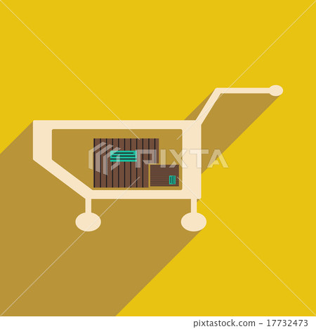 Flat with shadow icon and mobile application truck Flat with shadow icon and mobile application truck 17732473